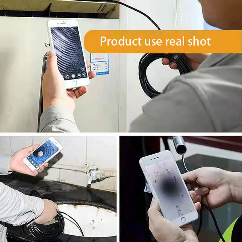 

New HD underwater camera IP68 waterproof visual fishing device wire connection mobile phone tablet 8LED illuminated fish finder