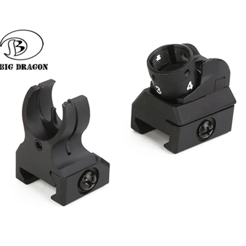 

Tactical HK 416 Style Picatinny Iron Sights Set Front And Rear Hk Diopter Paintball Shooting Hunting Airsoft Military Accessori