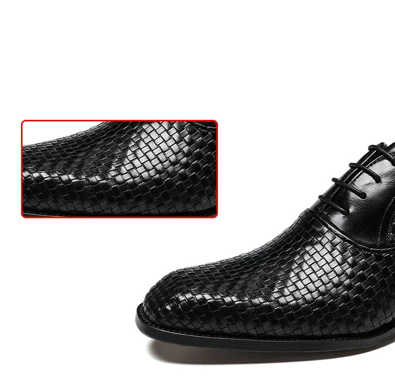 Мужские плетеные туфли QYFCIOUFU черные мужские деловые классические стильные из