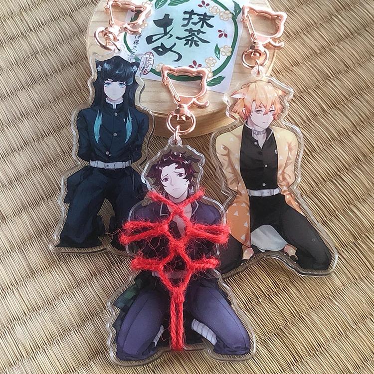 Брелок для ключей из акрила аниме рассекающий демонов 9 см Kimetsu no Yaiba Tokitou Muichirou Kamado