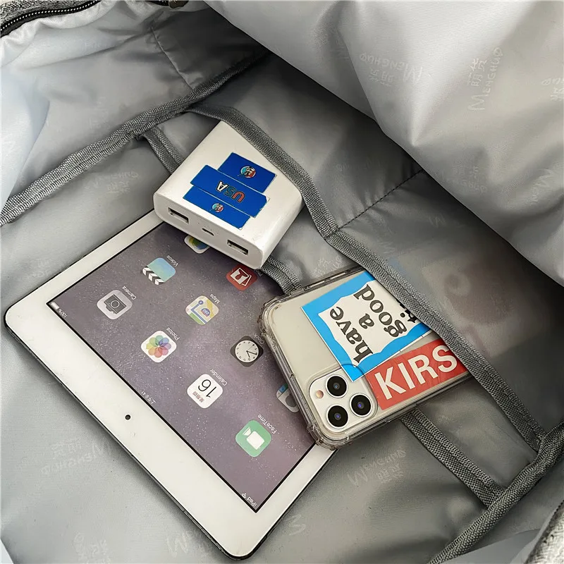 

DIFA New Cotton and Linen Multi-pocket Women Backpack Men Large Capacity Travel Bag College Couples Schoolbag Fashion Book Bag