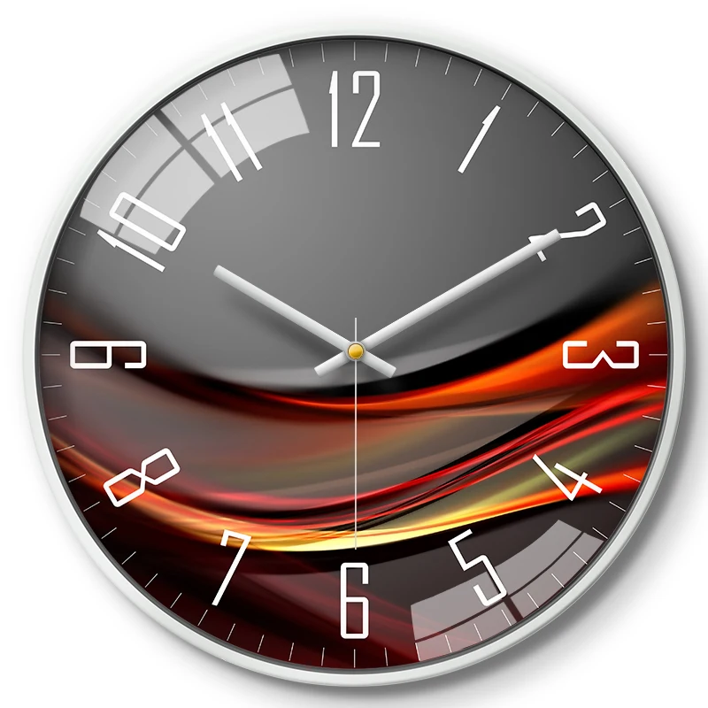 Большие современные настенные часы металлические креативные для гостиной