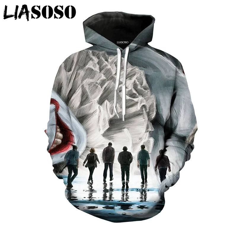 LIASOSO/Новый Мужской и Женский свитшот Pennywise с 3D принтом в виде фильма ужасов