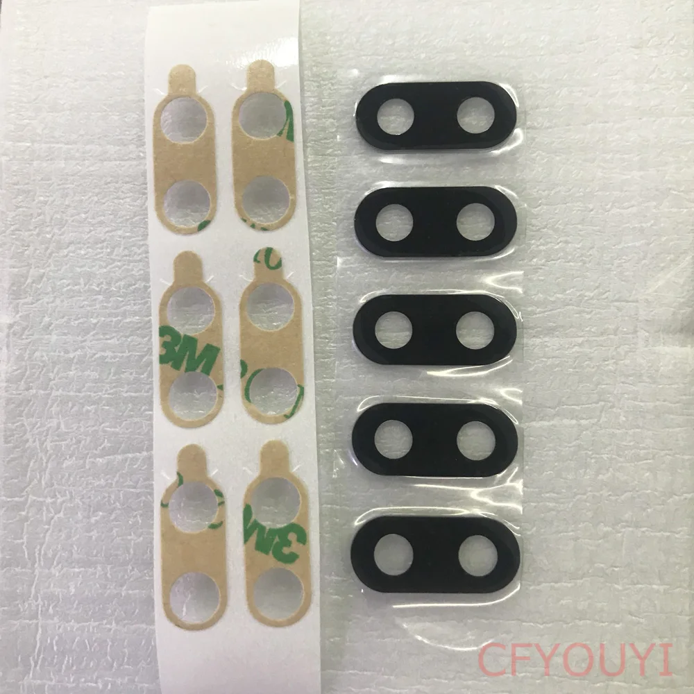 10 шт./лот для Samsung Galaxy M10 M05, стеклянный объектив задней камеры с клейкой лентой