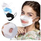 Прозрачные губы для взрослых, твердые одноразовые маски для лица, 3 слоя, ушные петли, ПВХ маски для лица, многоразовые маски для косплея, маски, многоразовые маски