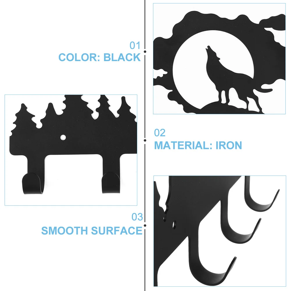 

1Pc Iron Wall-Mounted Coat Clothes Hook Rack Door Hat Organizer Hook (Howl Wolf)