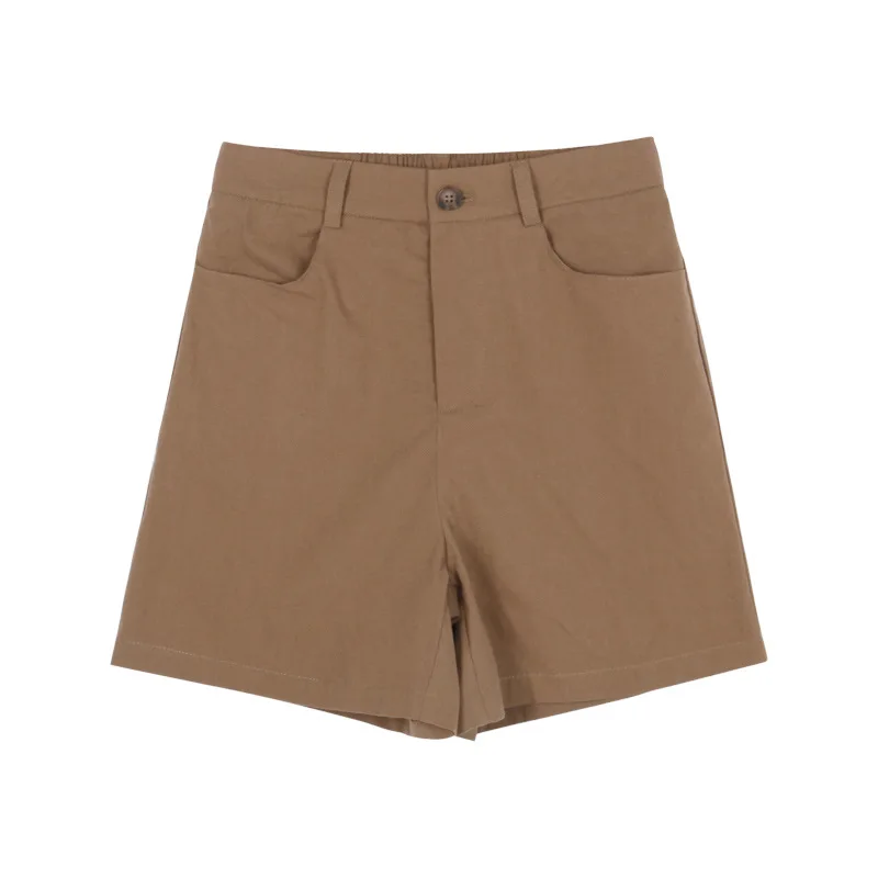 Новинка лета 2021 модные корейские однотонные брюки средней длины для женщин