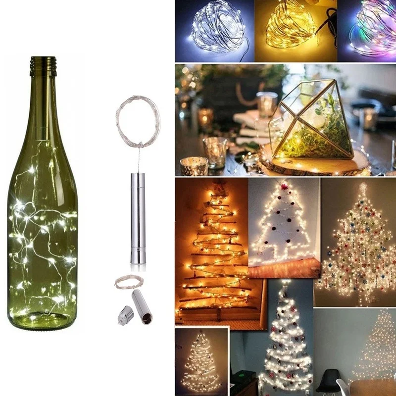 

No. 5 Cork Light Cork Wine Bottle Starry Sky Light String Night Light Bar Fairy Light Christmas Wedding Decoration 0.75/1.5/2M