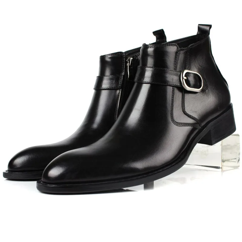 Мужские ботильоны модные черные/коричневые ботинки челси Классические ручной