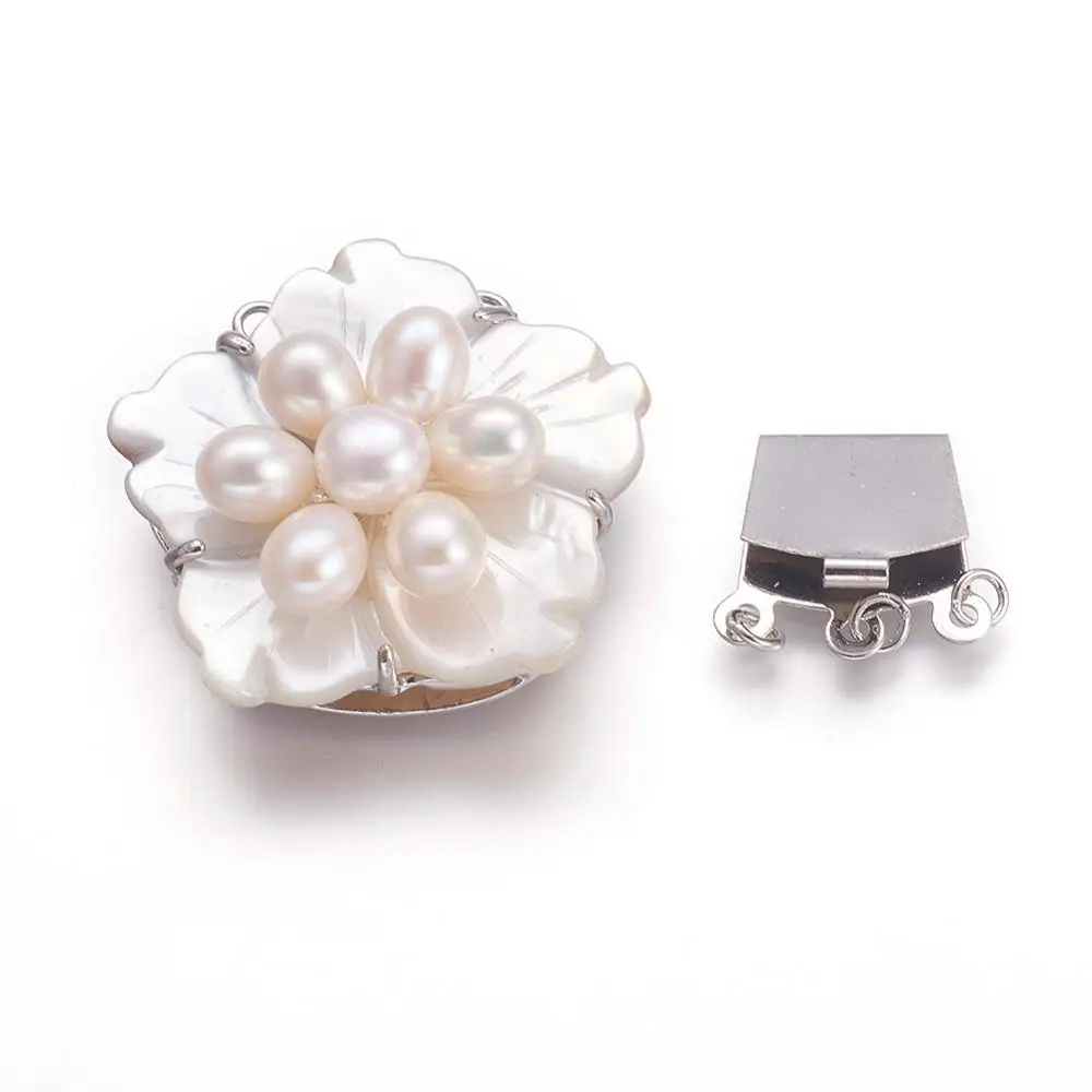 

1Pcs Shell Box Clasps Multi-strand Clasps Hooks with Metal Tone Brass Findings For DIY Jewelry Bracelet Necklace Accessories