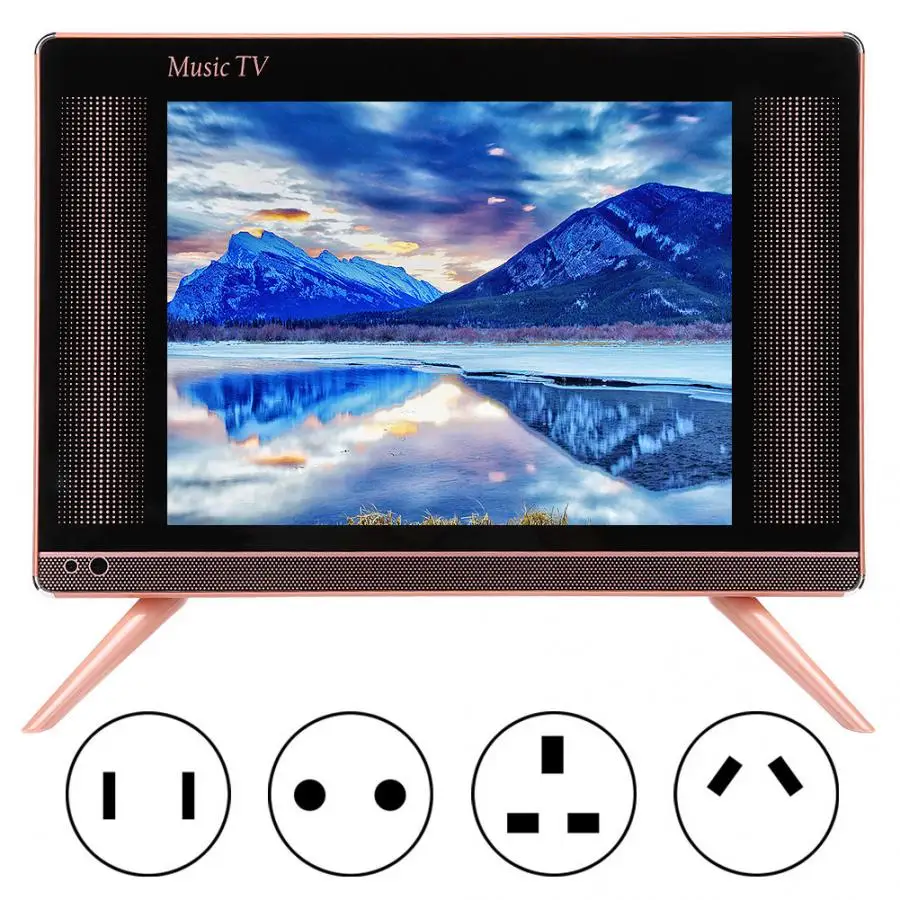 US/UK/EU/AU Plug 15 дюймов HD ЖК телевизор Портативный мини Телевизор с басами качество