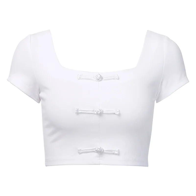 

Women T-shirts Cotton 2020 Vintage Aesthetic Cute Gothic Short Sleeve Crop Tops Clothes Summer Sexy Fashion Streetwear Clothing