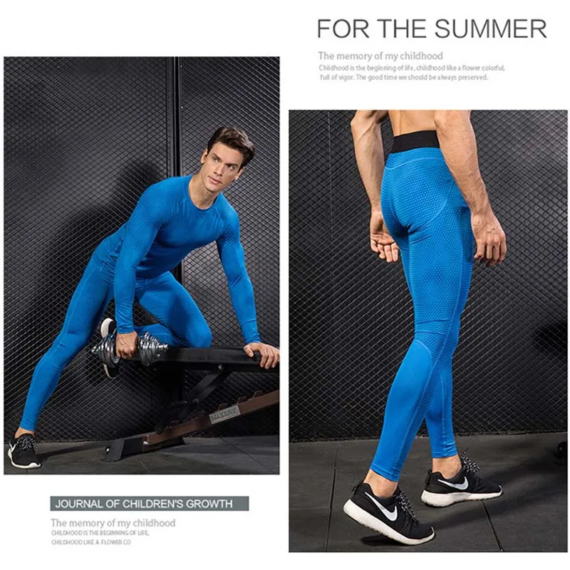 

2021 Men's Cycling Underwear Suit Compression Tights Outdoor Running Basic Layer Sports Fitness Track Suit Solid Color 4XL