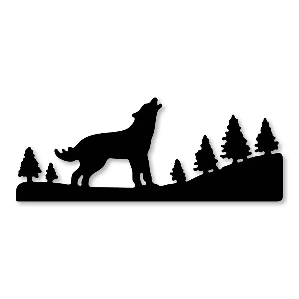 ForeWan Металл Сталь режущие штампы Воющий волк рамка трафарет для ремесла DIY Scrapbooking