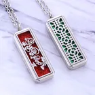 Прямоугольник ароматерапия медальон ожерелье Шарм Мода Духи Эфирное масло аромат ожерелье с кулоном-диффузором женские украшения