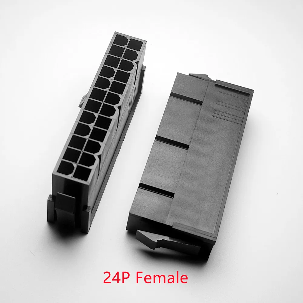 20PCS/1LOT 5559 4.2mm black 24P 24PIN female for PC computer ATX motherboard power connector plastic shell Housing