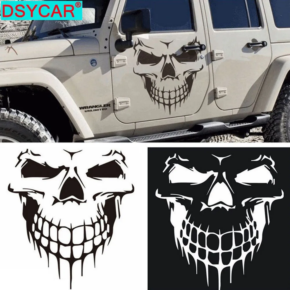 DSYCAR 1 шт. большой размер 59x53 см головы черепа автомобильные наклейки и отражающие