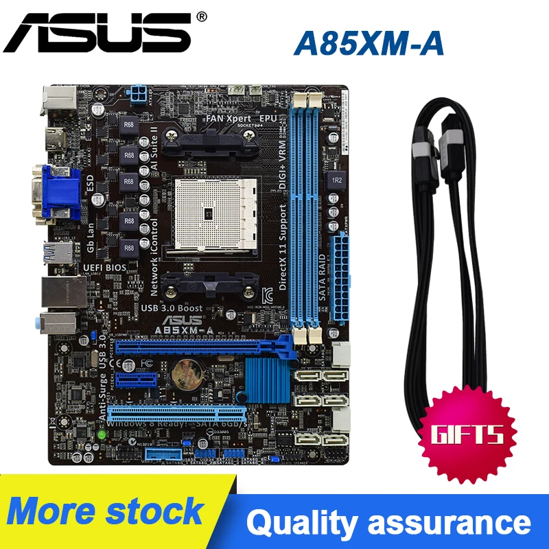 

Socket FM2 ASUS A85XM-A Motherboard DDR3 32GB PCI-E 2.0 USB3.0 Micro ATX For SATA III HDMI For AMD A10-6790K A4-4020 cpus