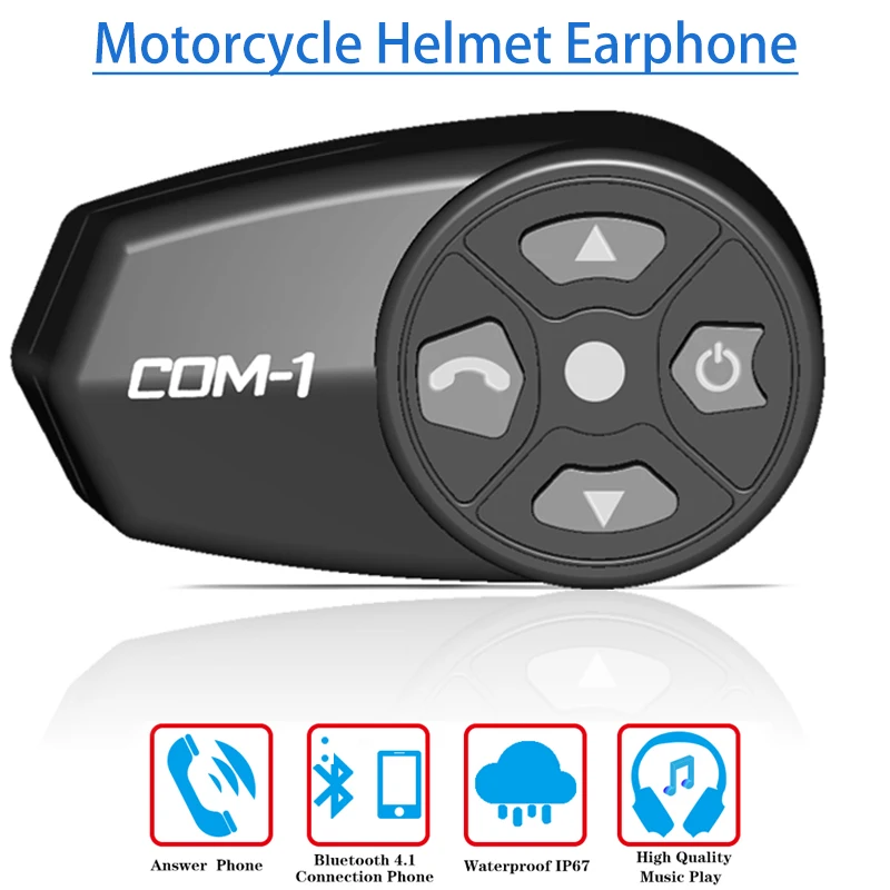 WAYXIN, новинка, COM-1, гарнитура для мотоциклетного шлема, 1 шт., Bluetooth 4,1, гарнитура для мотоциклетного шлема, для верховой езды, наушники с громкой связью