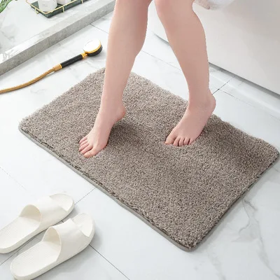 

Fluffy Thicken Bath Mats Super Absorbent Anti-skid Bathtub Floor Mat Bedroom Doormat for Shower Room Rectangle Carpets 2 Size