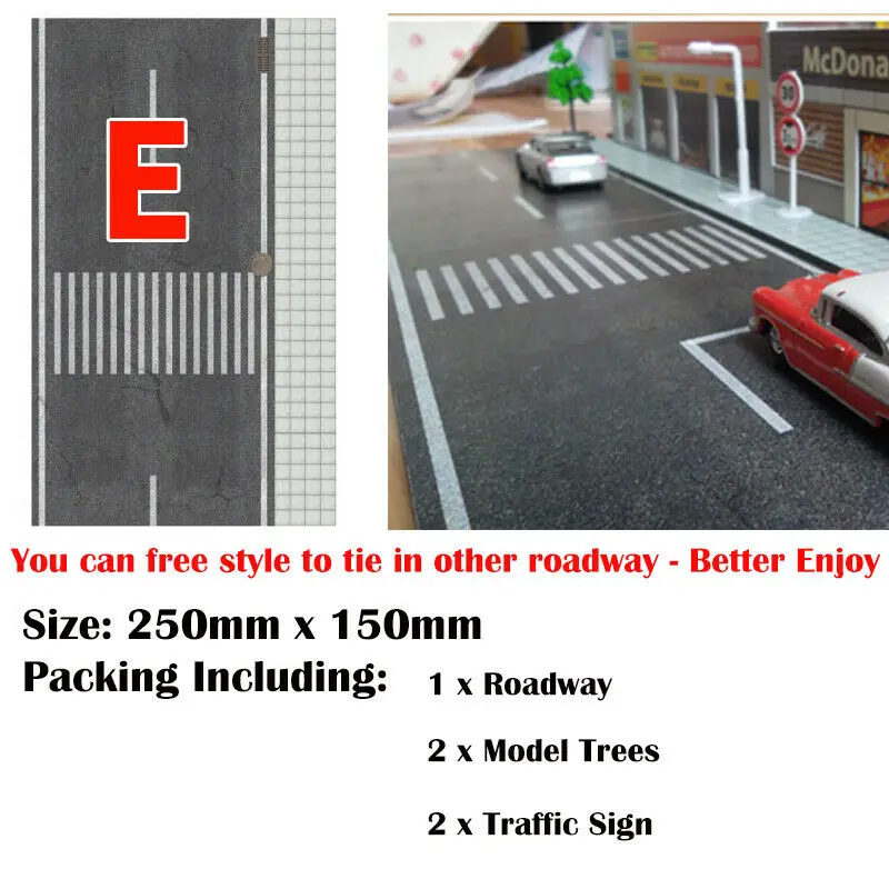 

DIY 1/64 DIY Model Car Diorama Roadway Scenery Photo Background +4PCS Accessories 1/64 Diorama