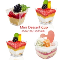 plastic tableware dessert cup transparent mini dessert cup fruit salad container party supplies 6070120130150ml