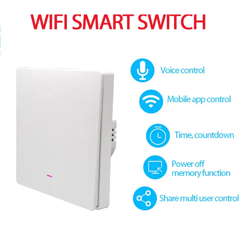 

Tuya Smart Wifi Touch Light Switch, Neutral Wire Required Wall Switch EU 1 2 3 Gang, Work with Alexa Google Home No Hub Required