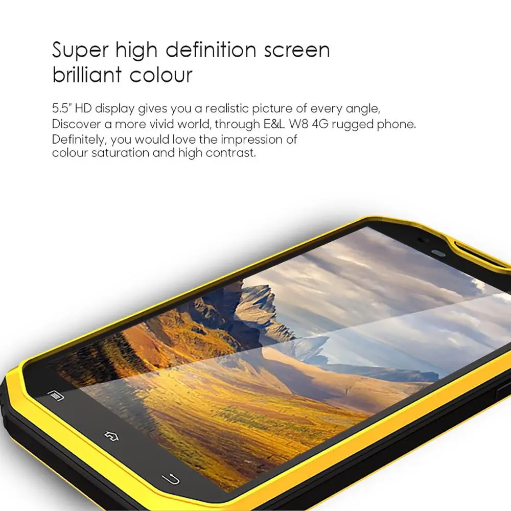 E & L Proofing W8 смартфон с 5 дюймовым дисплеем восьмиядерным процессором MTK6753 ОЗУ 2 Гб