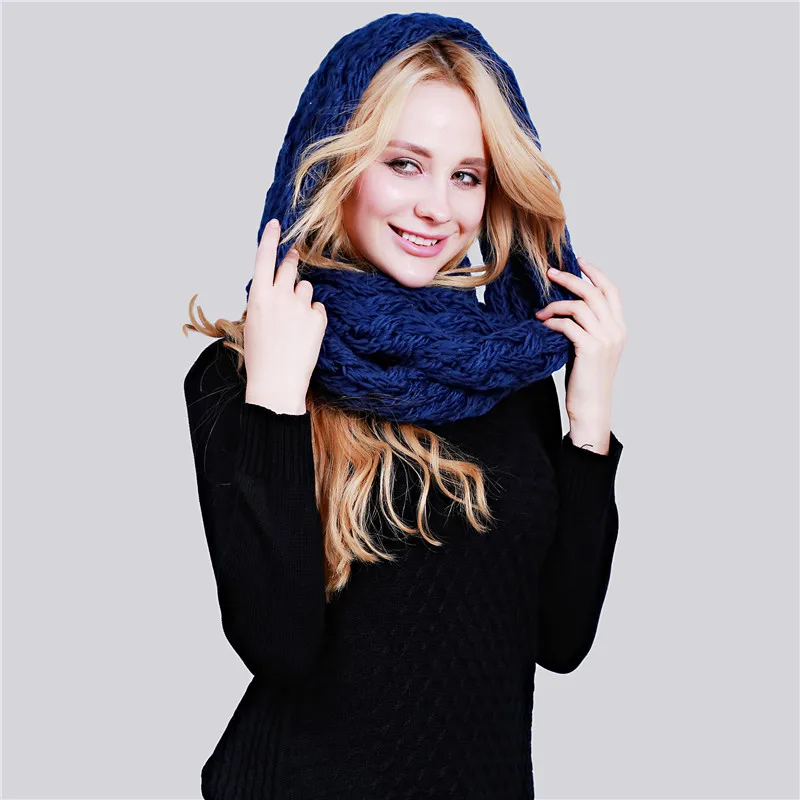 

2021 Winter Cable Ring Scarf Women Knitting Infinity Scarves Knitted Warm Neck Circle Scarf Bufandas Cuellos Hot Sale