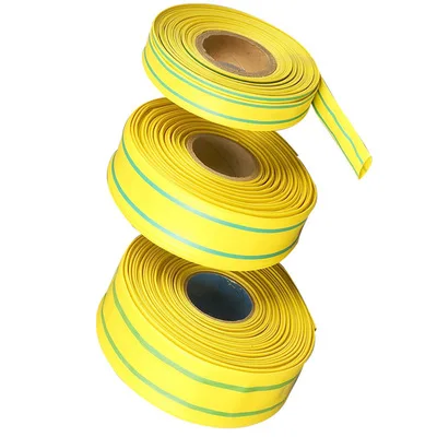 Tubo de Baixa Amarelo Verde Calor Shrinkable Tensão Proteção Ambiental Isolamento Aterramento Arnês Pipeline Identificação 2:1