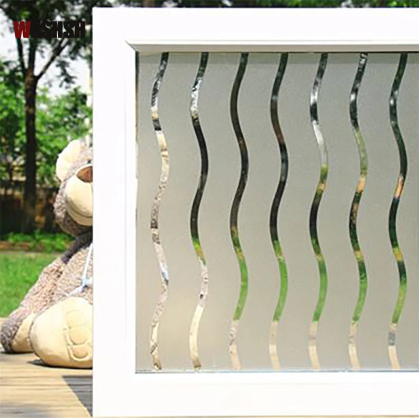 

Wave Type Pattern Film Opaque Frosted Window Film Vinyl Static Cling Drop-Shipping Decorative Privacy Protection Glass Stickers