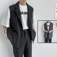 spring suit vest mens fashion gray black dress jacket men suit jacket korean loose business society mens blazer vest m 2xl