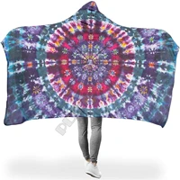 spirit mandala hooded blanket adult colorful child sherpa fleece wearable blanket microfiber bedding drop shipping 02