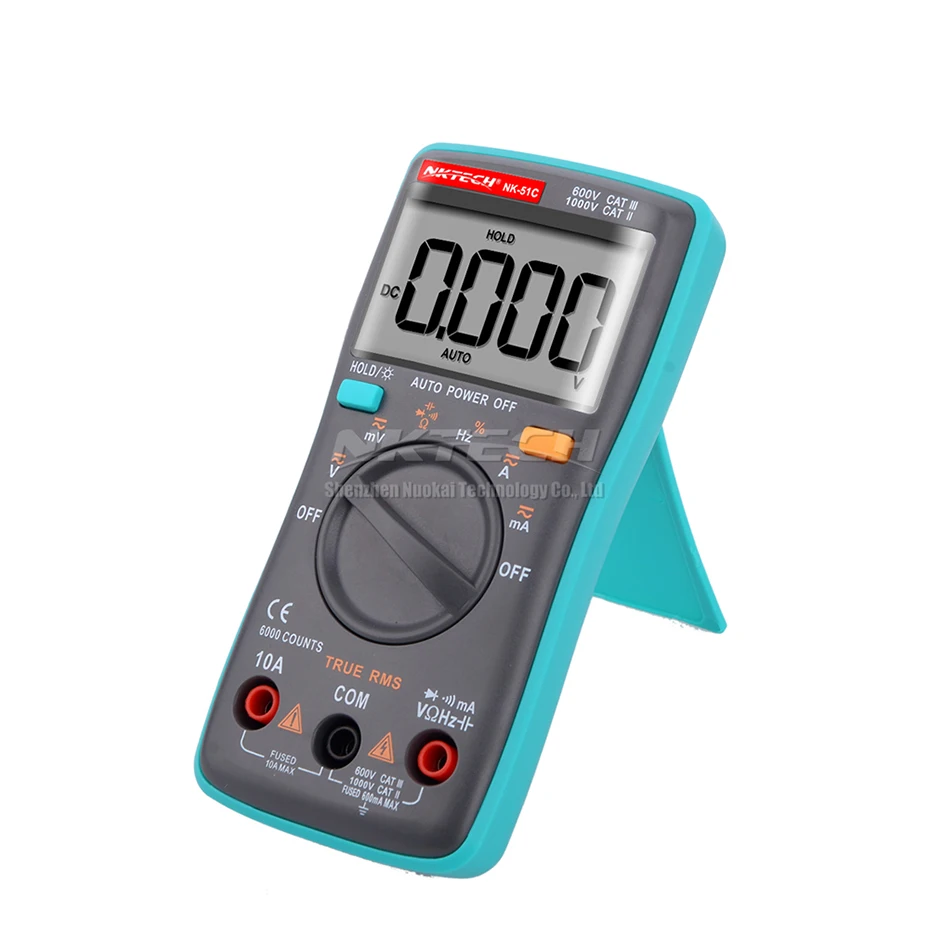 Цифровой мультиметр NKTECH карманный мини вольтметр с ЖК дисплеем Φ True RMS амперметр