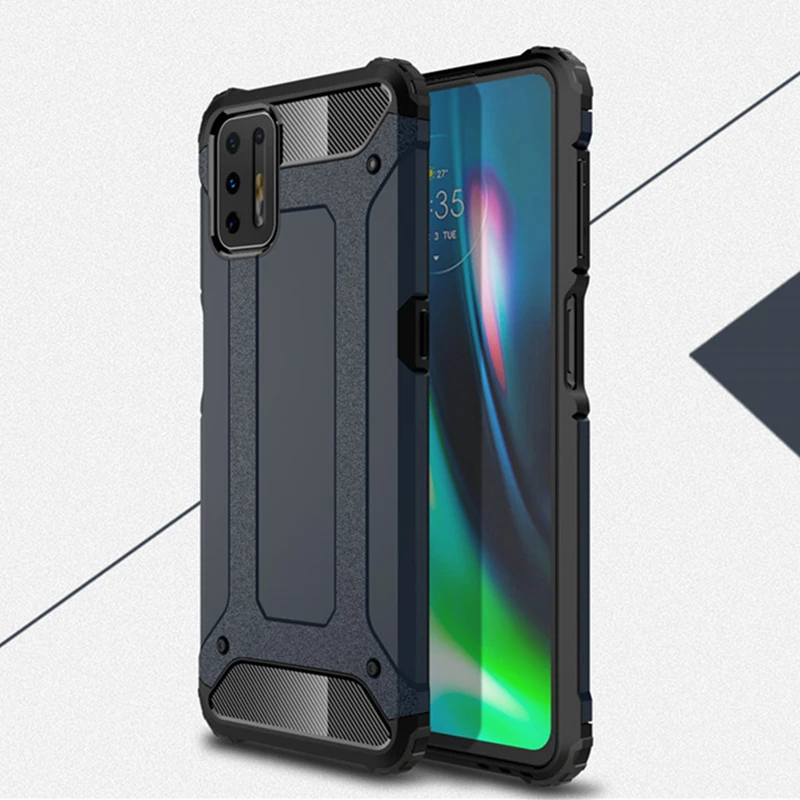Броня чехол для Motorola Moto G9 Plus G8 Play One Macro из ТПУ и ПК защитный задний бампер телефона