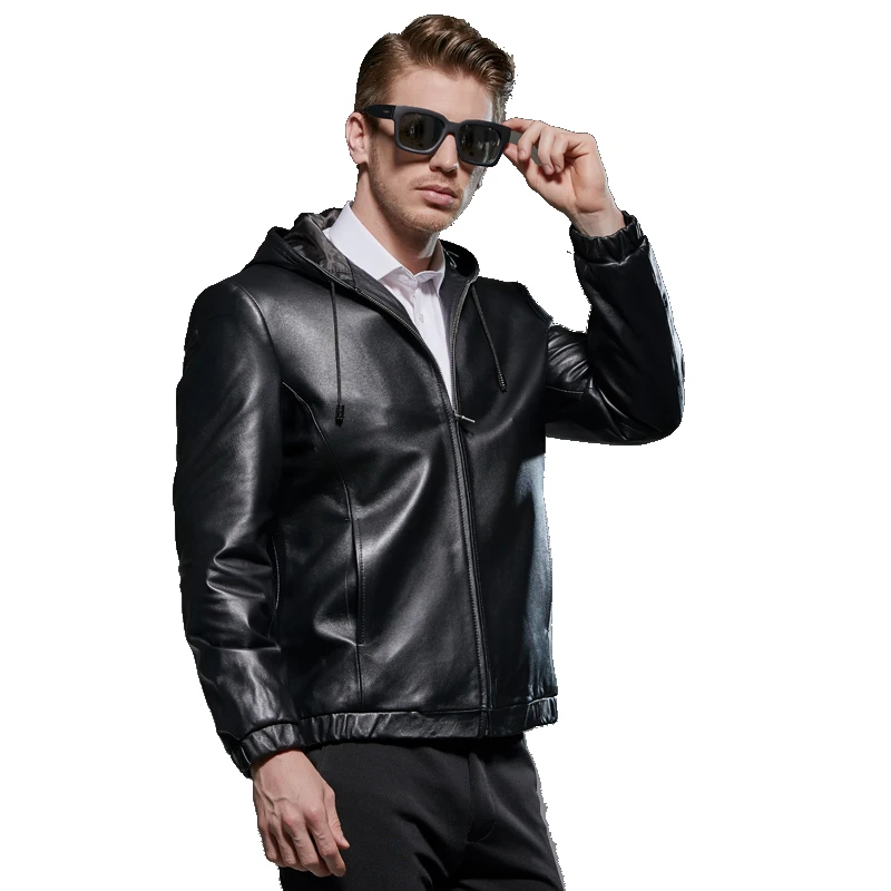 Демисезонная оригинальная кожаная куртка Мужская одежда 2020 овчина пальто с