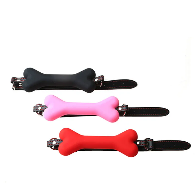 Резинка для рота в виде кости собаки Альтернативная игрушка пар секс силиконовый