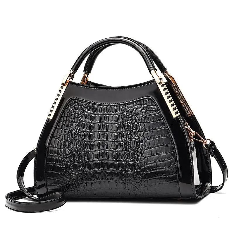 Black Two Gykaeo New Luxury Handbags Women Bags Designer Fashion Crocodile Pattern Shoulder Bag Ladies Party Messenger Bags Bolsa Feminina - Color: Black Two