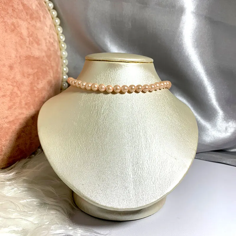 Женское классическое свадебное ожерелье элегантное из перламутрового розового