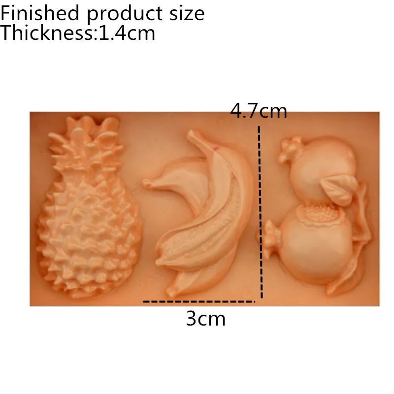 Фруктовый гранат банан форма ананаса силикагель Форма кухонный инструмент для