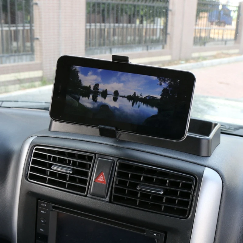 car auto mount dashboard mobile phone stand holder with storage box fit for suzuki jimny 2007 2015 interior accessories free global shipping