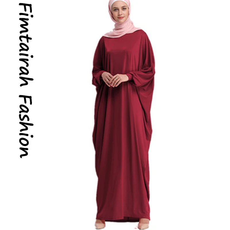 Модное Длинное Платье Кафтан с рукавом летучая мышь Для женщин мусульманок