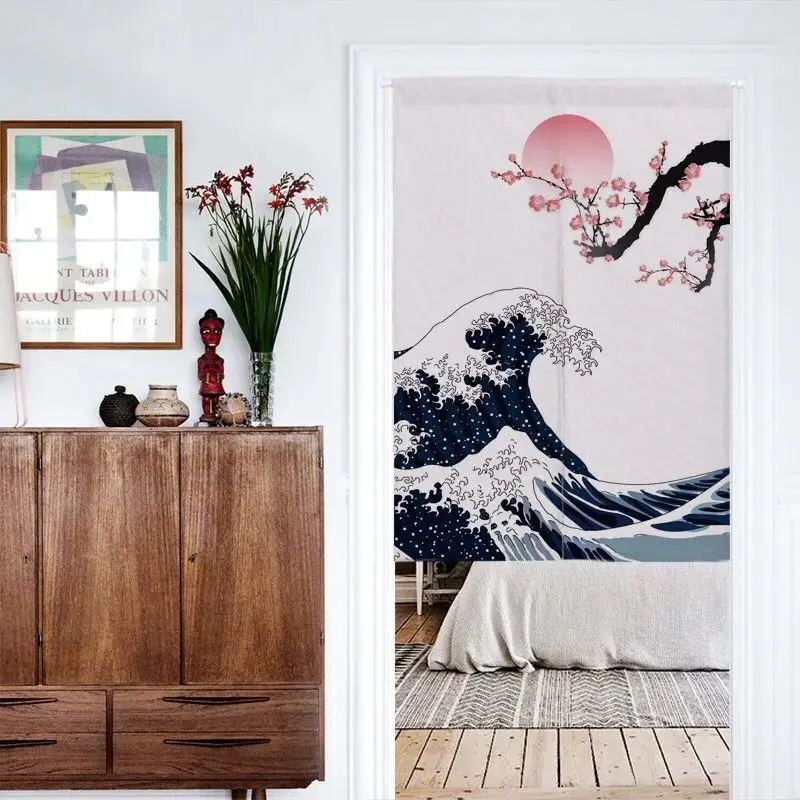 Японский Стиль укиё картина ткани на основе хлопка и льна Шторы Fujiyama занавеска