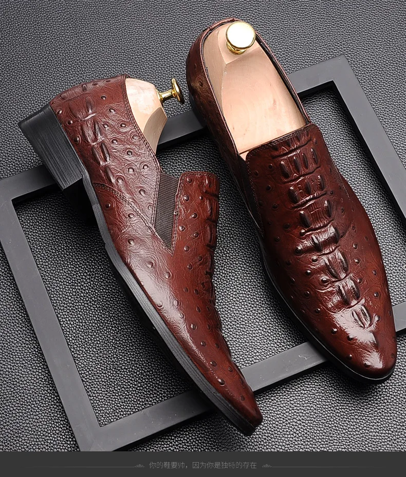 QYFCIOUFU 2019 Роскошные Дизайнерские мужские Формальные туфли из крокодиловой кожи