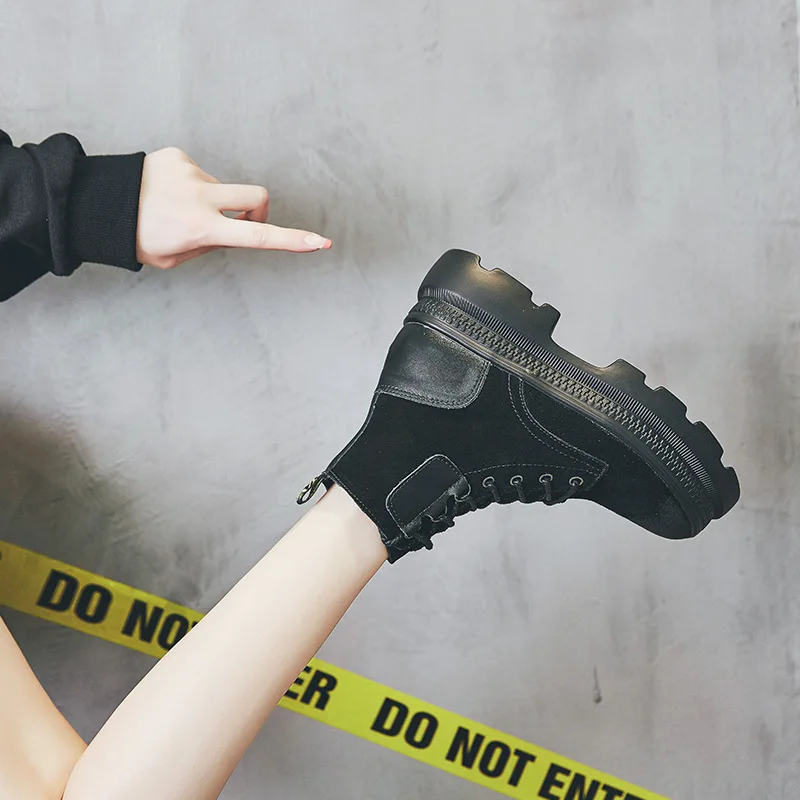 SWYIVY сапоги из натуральной кожи Женские ботинки мартинсы женская зимняя обувь 2019