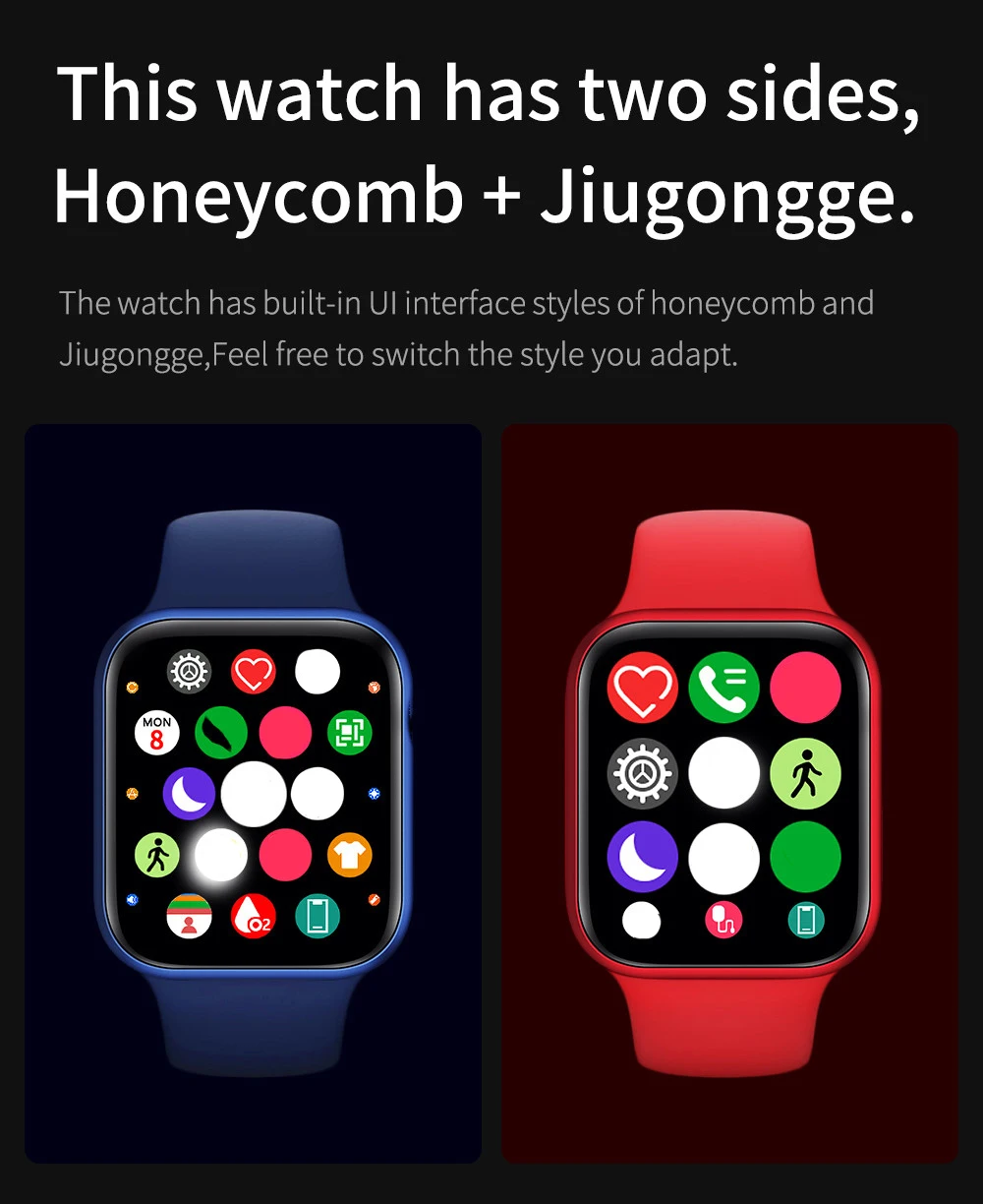 

LYKRY UP6 Smart Watch Series 6 Bluetooth Call 1.75 inch Screen Display 1G Bit Memory Music Playback Fitness Bracelet PK IWO 13