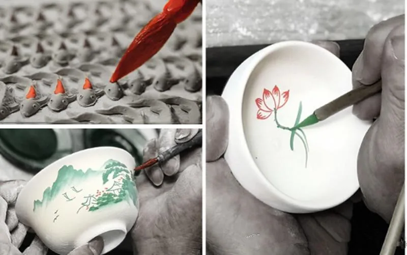 Lotus Tea Cup Porcelain Zen Drinkware Hand Painted Ceramic New Arrival Small Tea Mug Fish China Tea Set Accessories