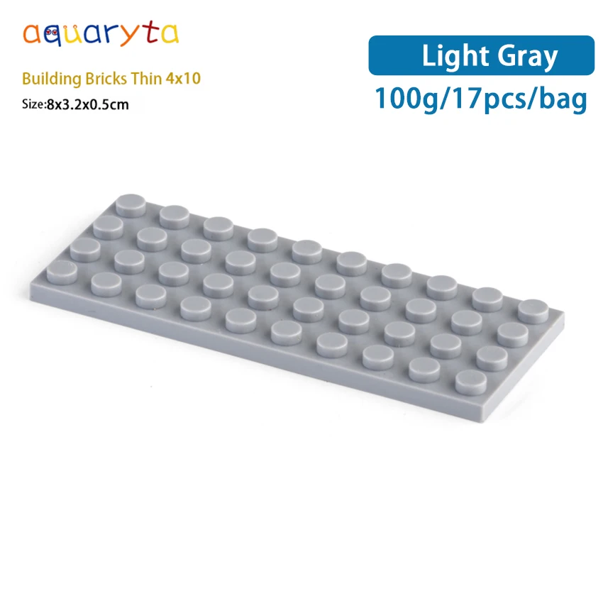 

Aquaryta 17pcs DIY Building Blocks Figures Thin 4x10 Educational Creative Size Compatible With 3030 Plastic Toys for Children