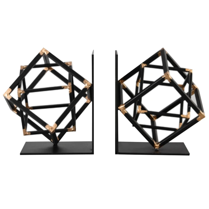 

Gold Square Metal Bookends, Non-Skid Book Holders (10 x 5.6 x 3.14 In,1 PCS)
