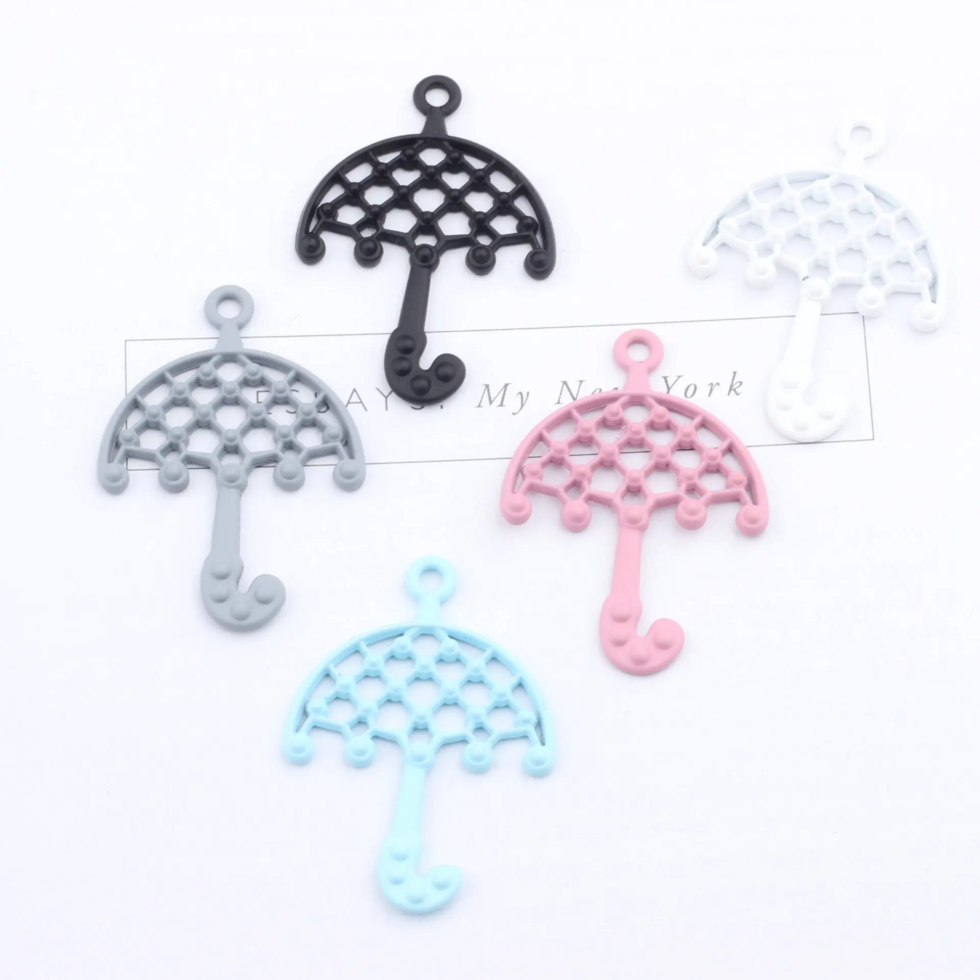 

27*38MM 40Pcs Glazing Color Alloy Umbrella Earring Necklace Pendant Jewelry Charms Making Findings Fittings Accessories